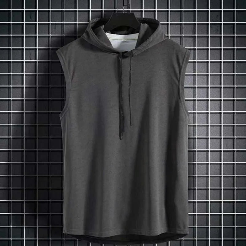 2026 Sommer Herrenmode Ärmelloses Kapuzen-T-Shirt Herren Ärmelloses Kapuzen-Sweatshirt Schnelltrocknende Herren-Sportweste