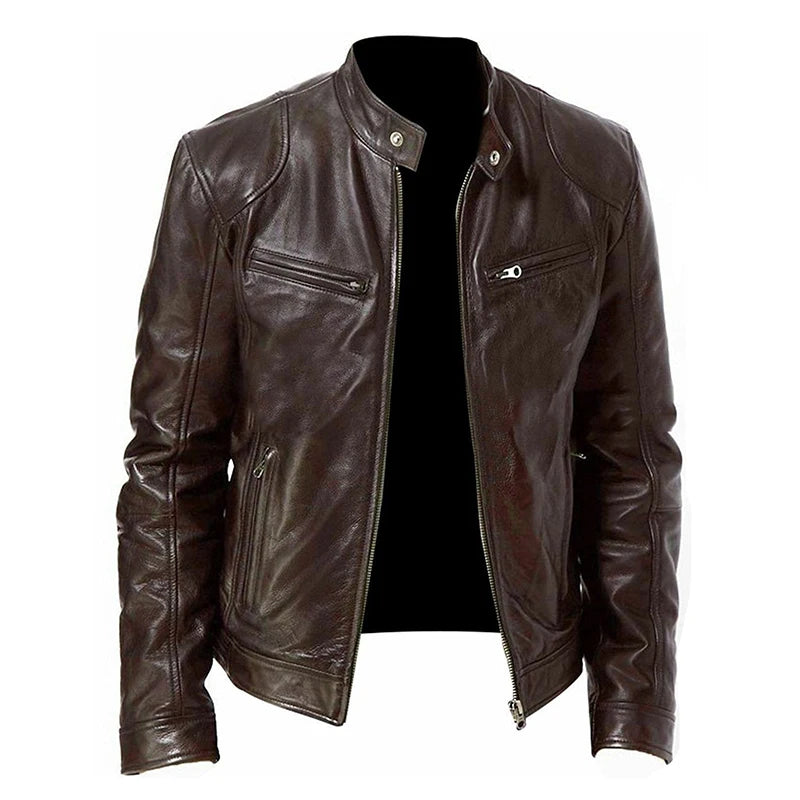 2024 motorrad Leder Jacken Mann Casual Mode Motorrad Mantel Slim Fit Revers PU Jacken Herbst Anti-wind Leder Mantel männlichen