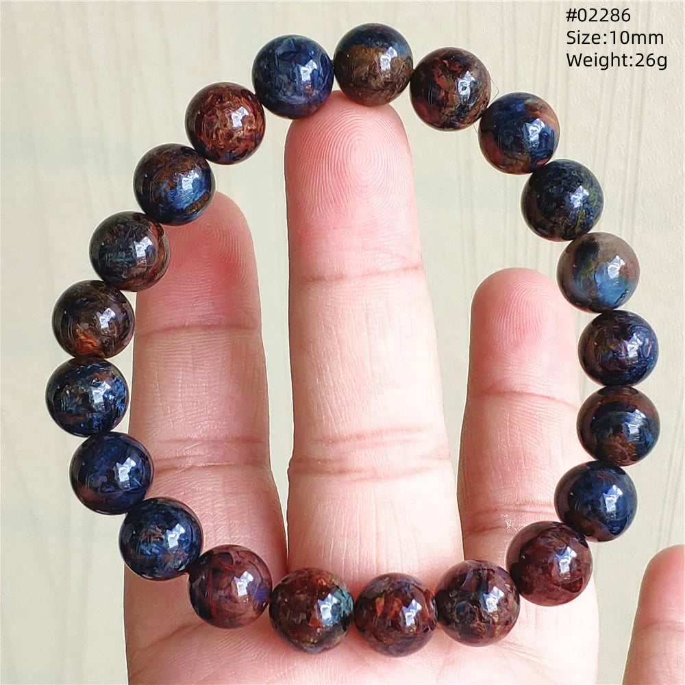 Natürliche blaue Pietersite Runde Perlen Armband Schmuck 12,5 mm Feuer Pietersite Namibia Feuer Pietersite Seltene Steinperlen AAAAAA