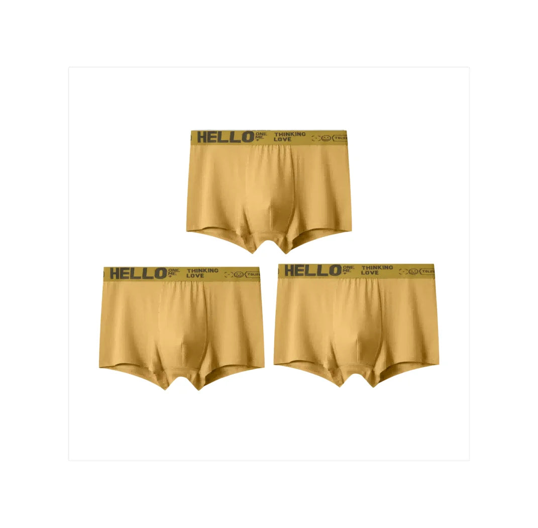 1/3Pc Männer Höschen Atmungsaktive Antibakterielle Boxer Shorts Vier-ecke Shorts Jugendliche Gestrickte Reine Farbe U Konvexen männlichen Unterhose