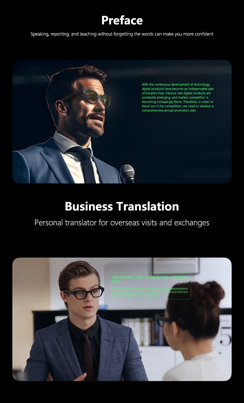 INMO Go Smart AR Glasses Real Wireless Ultra Light AI Assistant Translator Glasses for Music/Call/Translator/Prompter/Navigation