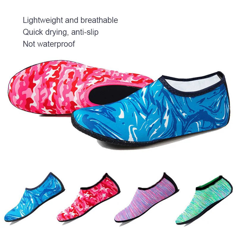 One Pair Quick Dry Water Socks Unisex Multiple Colors Comfy Non Slip Water Shoes Anti Slip Swimming Beach Shoes