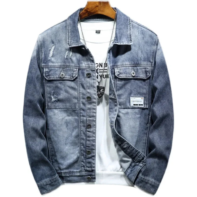 Frühling Herbst Neue Cowboy Luxus Strickjacke Denim Harajuku Mode Koreanischen Stil Kleidung Casual Cowboy Lose Mantel Motorrad Jacke