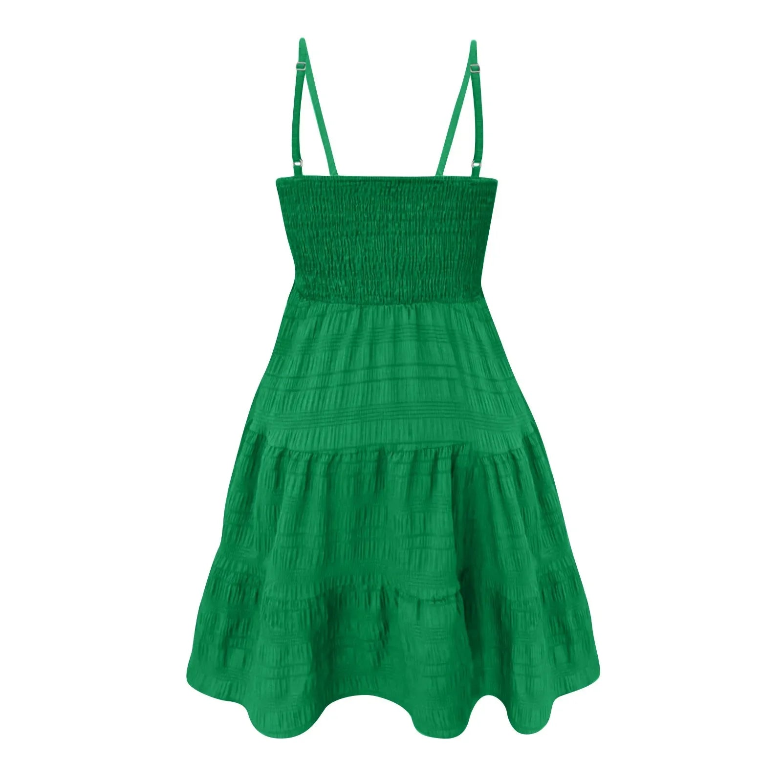 Bohemian Strand Sommerkleid Frauen Sexy Ärmellose Backless Große Schaukel Mini Kleid Solide Spaghetti Strap Rüschen Kleid Sommer Vestidos