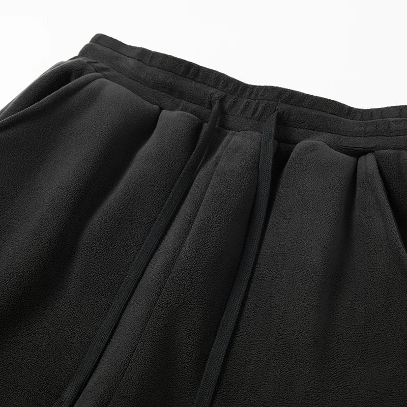 YJKVUR Unisex 2025, Winter, neue Oversize-Hose, für Herren und Damen, warme Fleece-Futter, Kordelzug-Hose, lässig, bequem, Fitnessstudio, Jogginghose