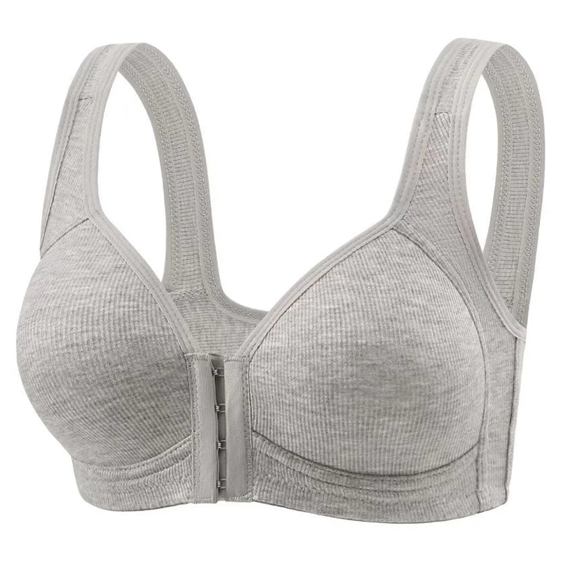 Fallsweet Nahtloser BH mit Vorderverschluss für Damen, solides, kabelloses Push-Up-Bralette, vollständige Abdeckung, feste Körbchen, bequeme Unterwäsche
