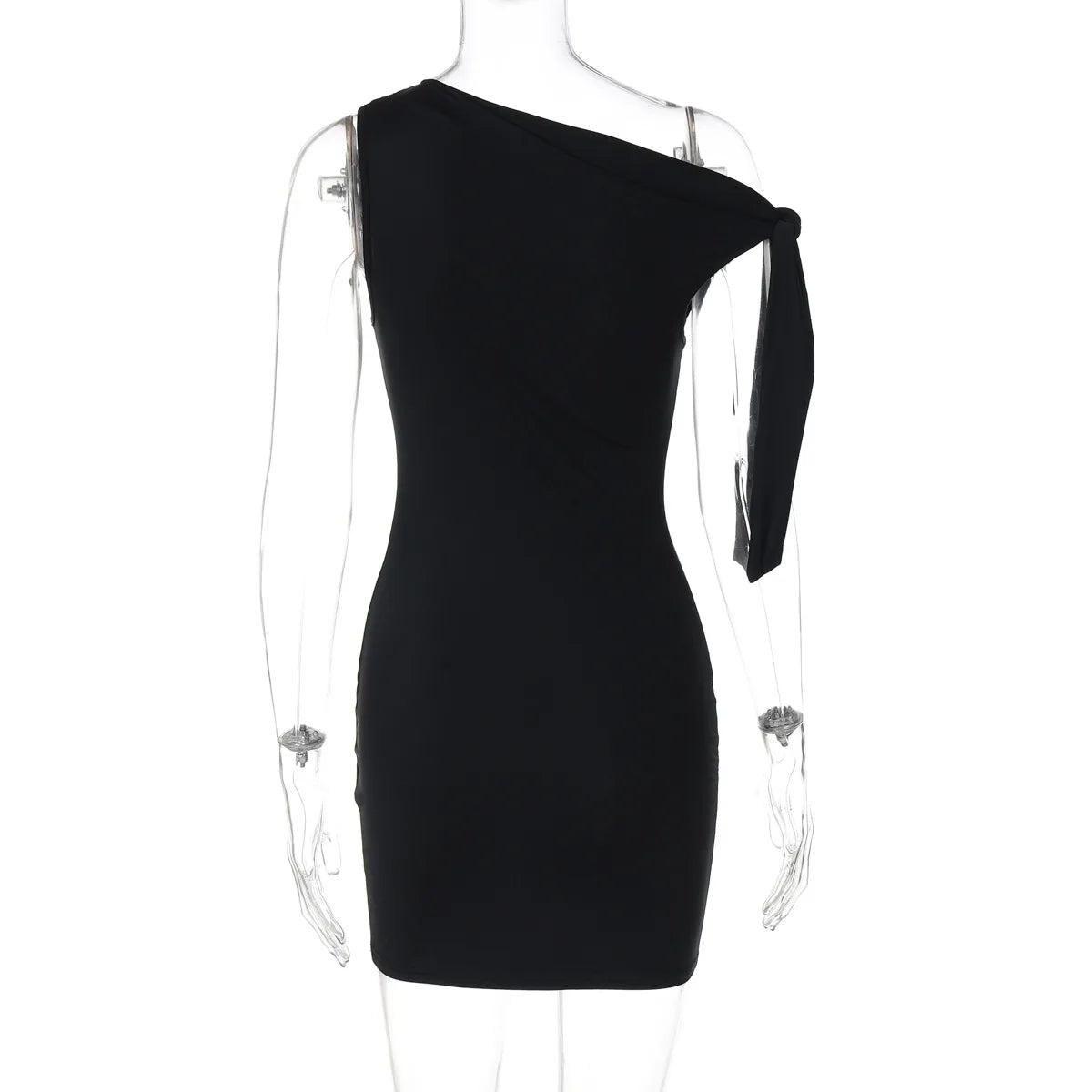 Talenza Schwarz Eine Schulter Mini Kleid Mode Heiße Mädchen Sexy Ärmellose Patchwork Bandage Kurze Kleider Frauen Neue Enge Kleider