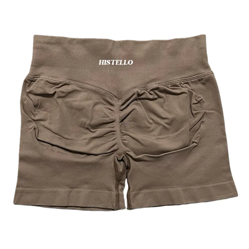 HISTELLO Impact Shorts Df Substitute High Waist Women Yoga Workout Short Seamless Leggings Stretch Fitness Running Gym Shorts