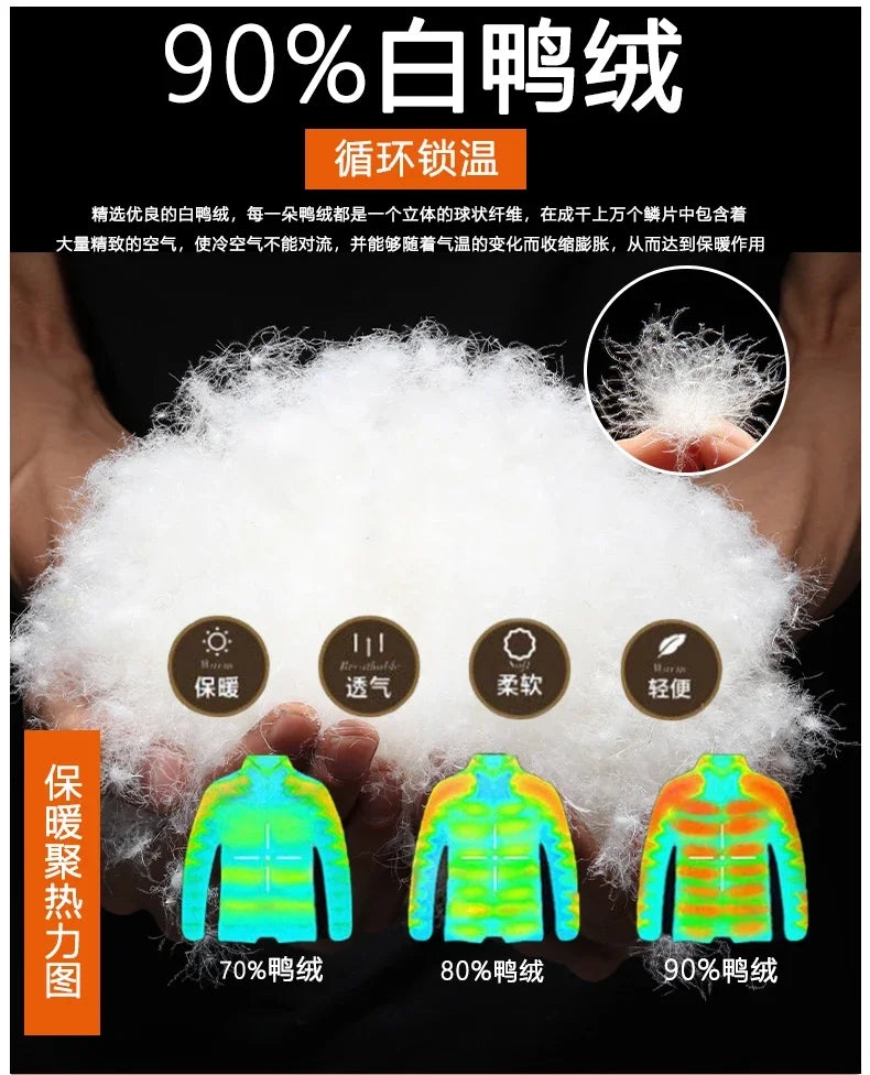 2024 Winter Neue Herren Puffer Jacke Mode Dicke Männer Frauen Ente Unten Jacke Im Freien Warme Casual Mäntel Feste Kapuze Mäntel