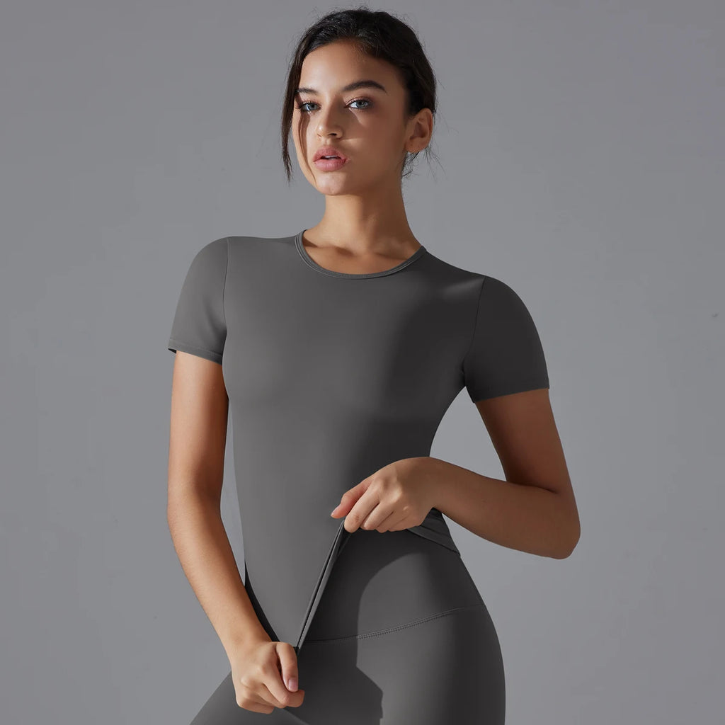 Yoga Vest Training Fitness Top Windproof Running Suit Solid Colour Cycling Fitness Quick Dry Women's Sweatshirt