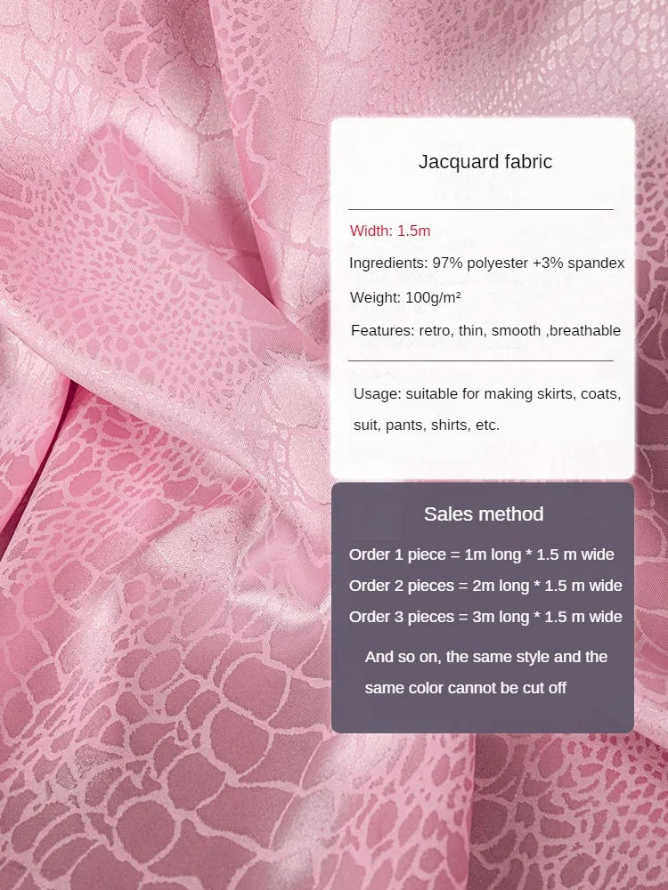 Schwarzer Micro-Stretch-Jacquard-Stoff pro Meter für Kleider, Kleidung, Nähen, schlichtes Krokodilmuster, Stoff, Handarbeit, glatt