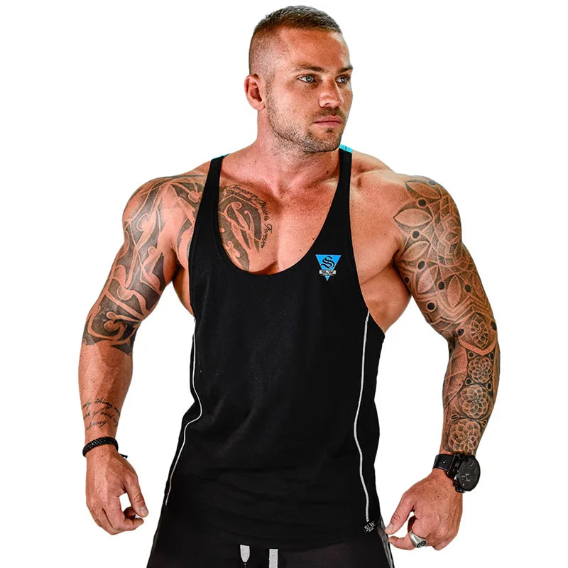 Herren-Bodybuilding-Tanktop, Fitnessstudios, Fitness, ärmelloses Hemd, 2025, neue männliche Baumwollkleidung, modisches Singlet-Weste, Unterhemd für Herren