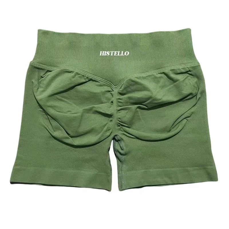 HISTELLO Impact Shorts Df Substitute High Waist Women Yoga Workout Short Seamless Leggings Stretch Fitness Running Gym Shorts