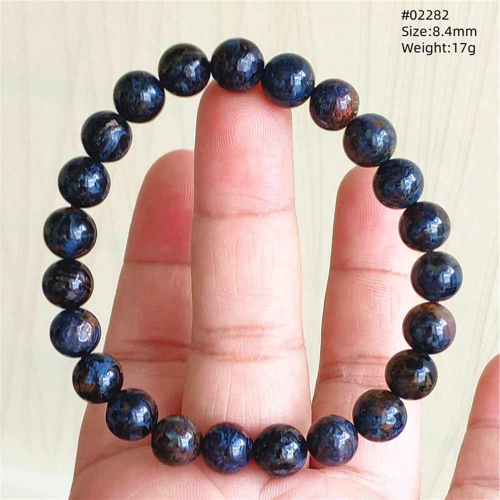 Natürliche blaue Pietersite Runde Perlen Armband Schmuck 12,5 mm Feuer Pietersite Namibia Feuer Pietersite Seltene Steinperlen AAAAAA