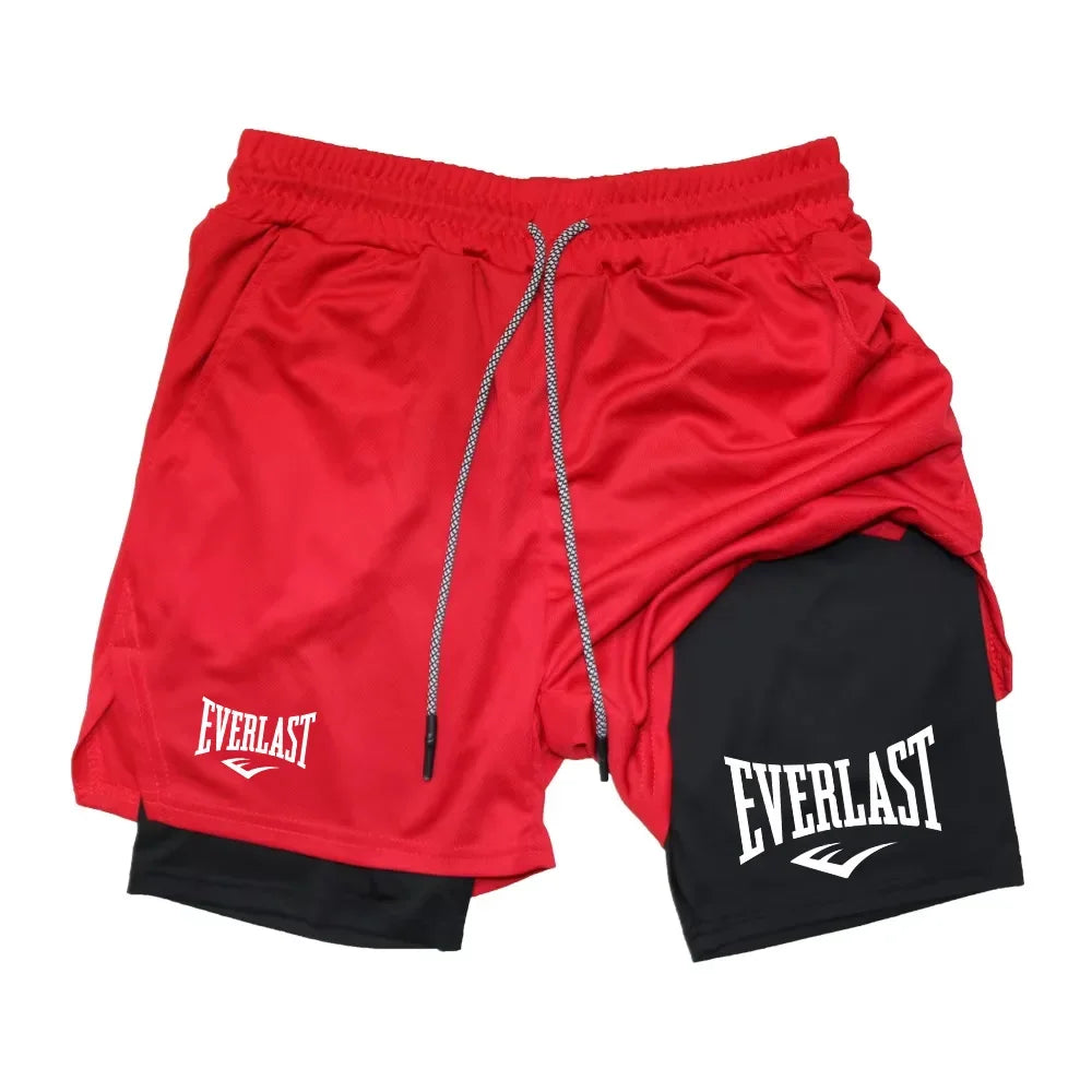 Herren Laufshorts 2 in 1 Doppellagige Sportshorts Sportbekleidung Fitness Kurze Hosen Trainings-Jogginghose Herrenbekleidung