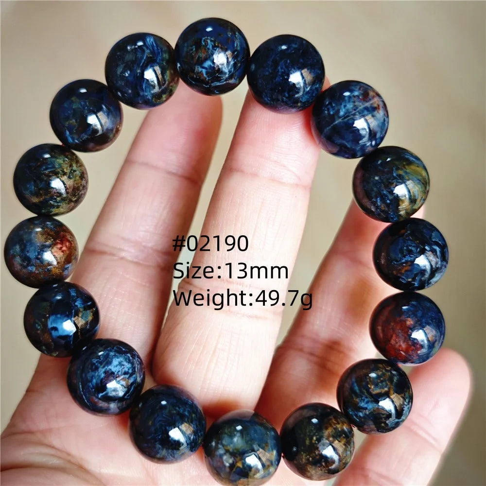 Natürliche blaue Pietersite Runde Perlen Armband Schmuck 12,5 mm Feuer Pietersite Namibia Feuer Pietersite Seltene Steinperlen AAAAAA