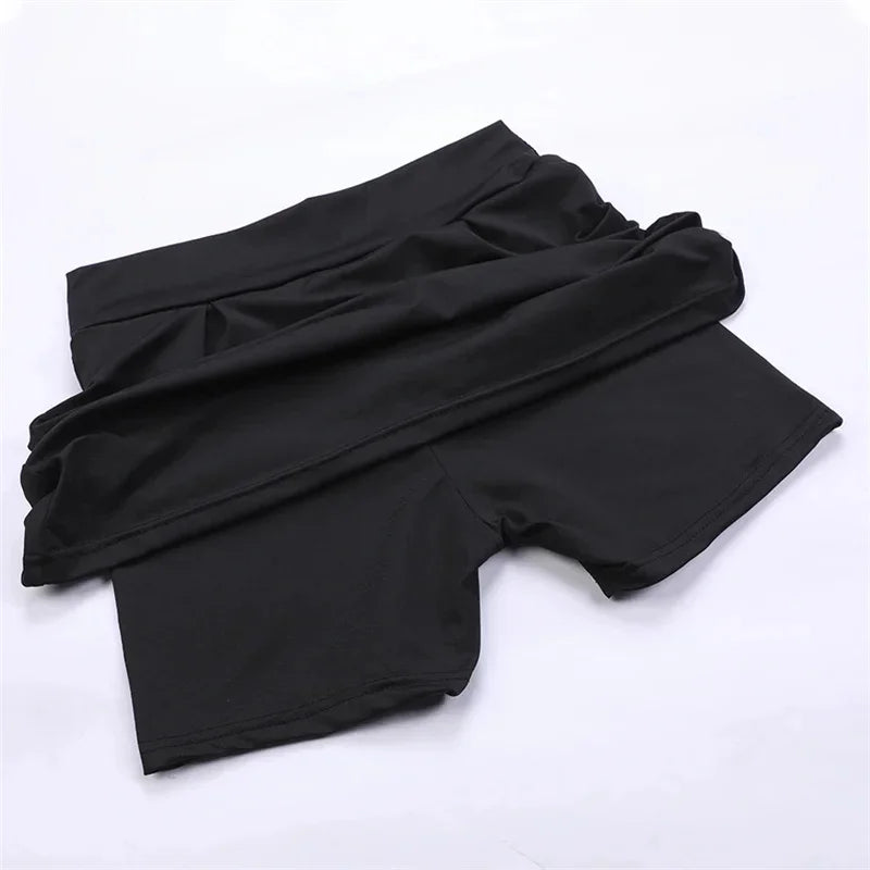 Sommer Damen Tennis Tanz Fitness Kurze Röcke Schnelltrocknend Einfarbig Damen-Unterrock Hohe Taille Mini-Röcke Shorts DF4987