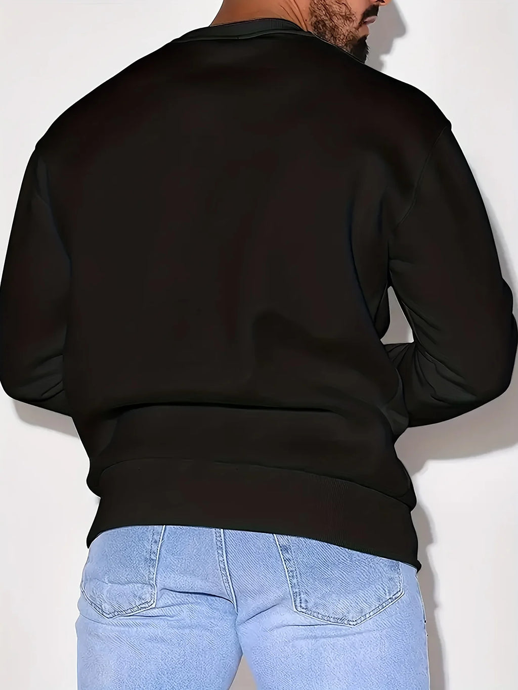 Men's autumn and winter fashionable casual loose bull graphic printed long sleeved round neck sweatshirt