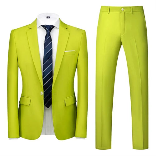 22 Farben einreihige formelle Hochzeit Anzüge Herren bekleidung Mode einfache Männer Business Social Prom Party Kleid 2 Stück Set