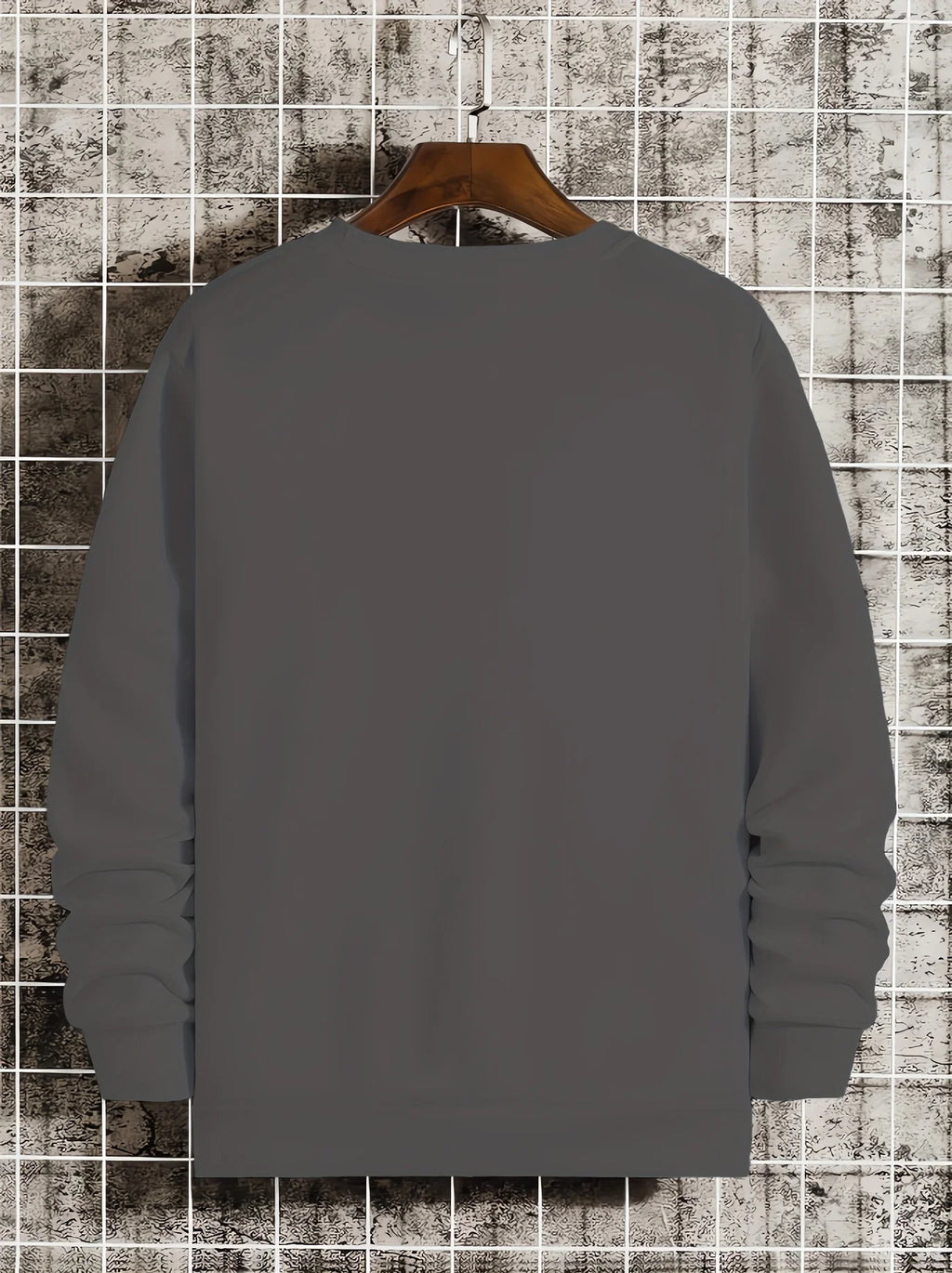 Men's autumn and winter fashionable casual loose Brooklyn letter pattern printed long sleeved round neck sweatshirt