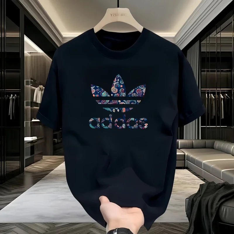 2026 Sommer Herren T-Shirt Kurzarm Reine Baumwolle T-Shirt Sommer Slim Fit Vollbaumwolle Halbarm Rundhals Atmungsaktiv Trend