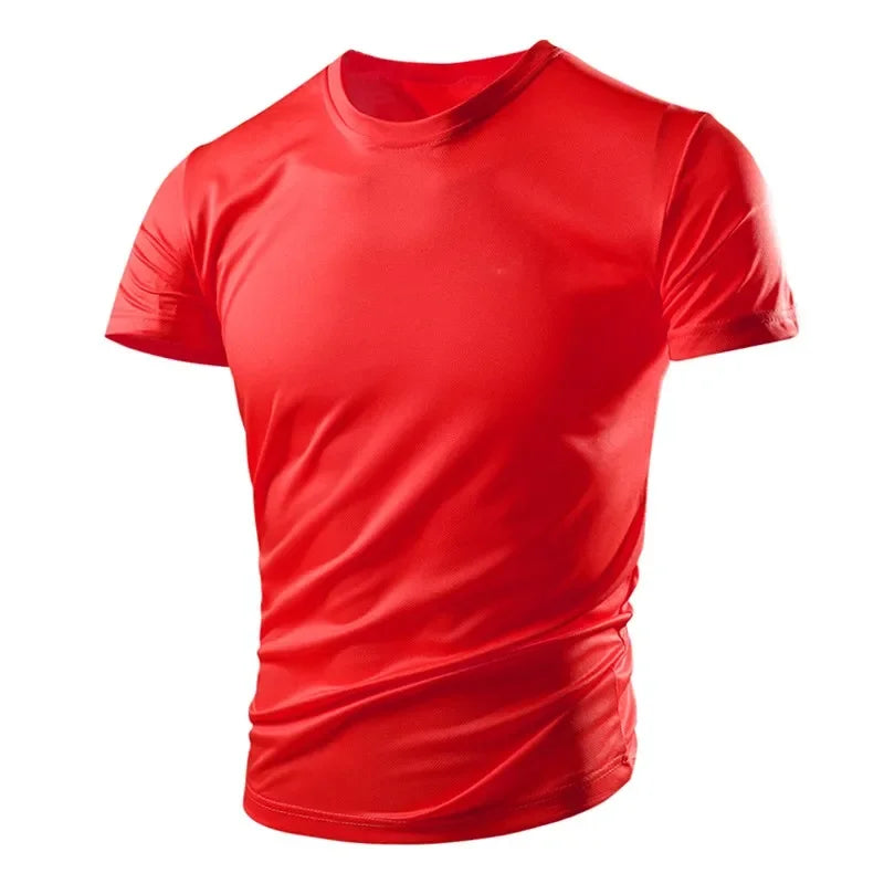 Neues Sommer-Herren- und Damen-Halbarm-Kurzarm-T-Shirt aus Eisseide, atmungsaktiv, für Sport und Fitness, schweißableitend, schnell trocknend