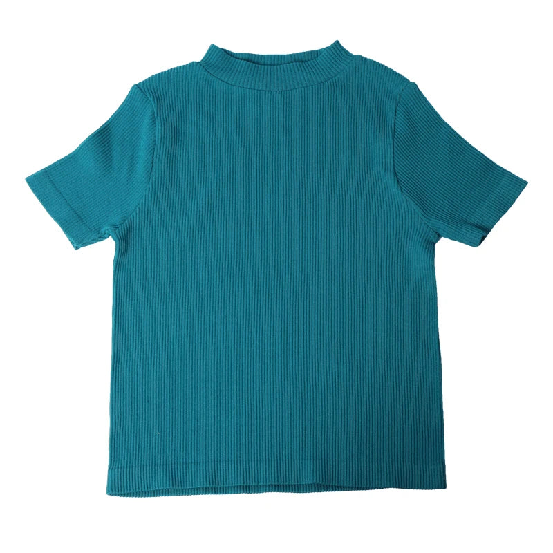 Three colors available, short-sleeved slim high-elastic sports yoga T-shirt casual solid color fitness clothing Cycling suit