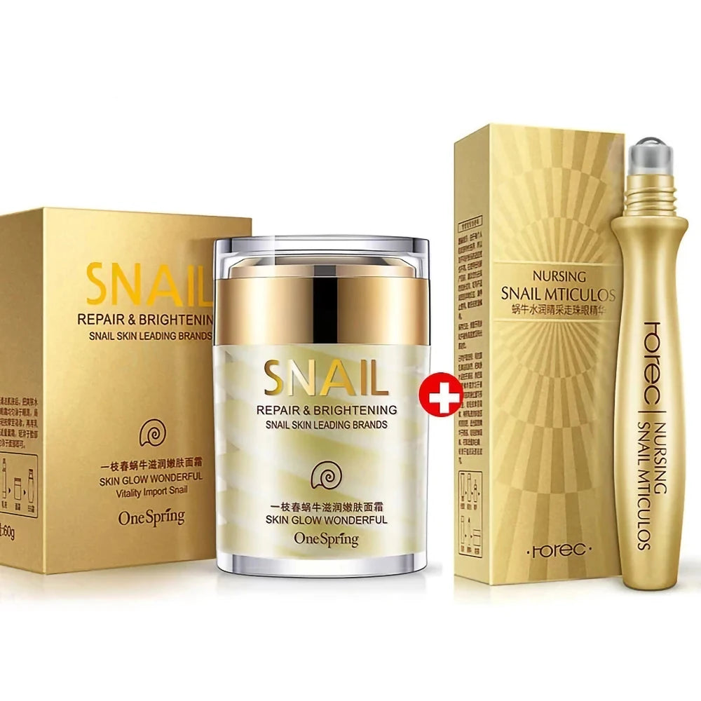 Hautpflege Schneckencreme Kollagencreme Anti Aging Haut aufhellen Gesichtscreme Verblassen dunkle Augenringe Entfernen Tränensäcke Augenserum