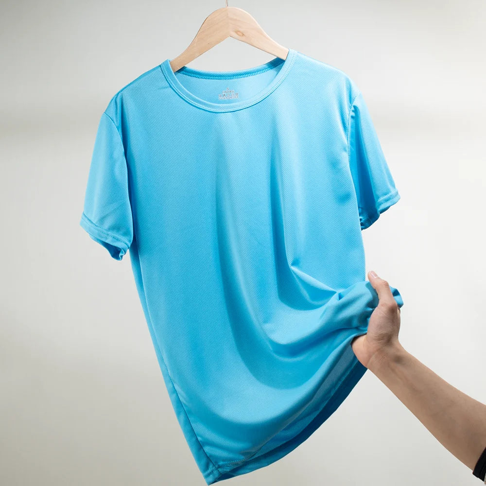 Mehrfarbiges, schnell trocknendes, kurzärmliges Sport-T-Shirt, Fitnessstudio-Trikots, Fitness-Shirts, Trainer-Lauf-T-Shirt, atmungsaktive Sportbekleidung für Herren
