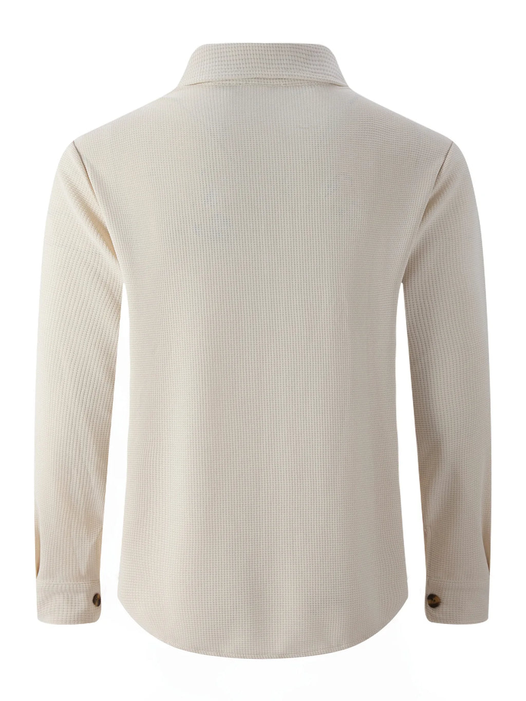 2025 Trendy men's workwear shirt waffle black coat double pocket design button opening and closing style