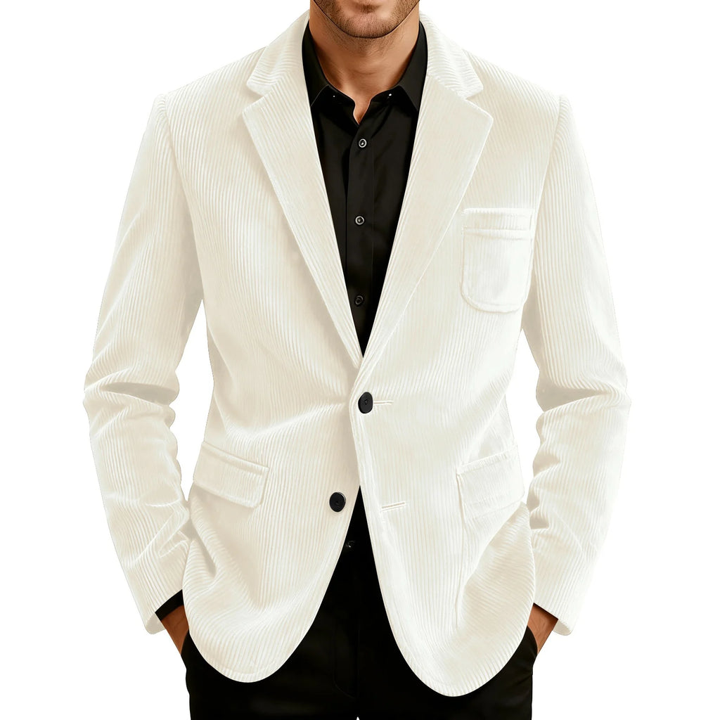 Männer Einfarbig Cord Warme Anzug Jacke Strickjacke Frühling Herbst Business Casual Cord Blazer Jacke männer Anzug Mantel