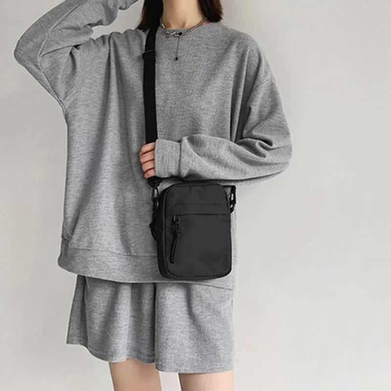 Men's and women's single-shoulder bags, crossbody bags, solid-colored single-shoulder small bags, lightweight mobile phone bags