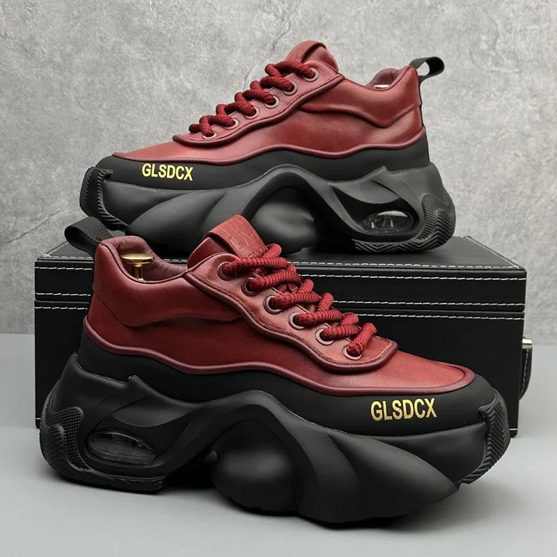 Designer-Stil-Männerschuhe 2025, Herbstmode, bequeme Herren-Turnschuhe mit dicker Plattform, Freizeitschuhe, Sporttrainer, Tenis