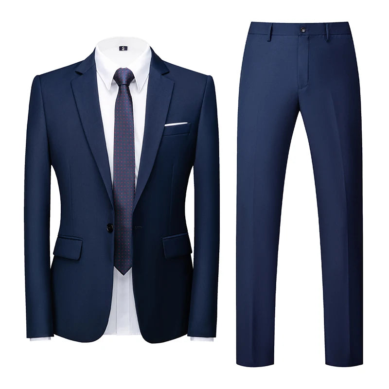 22 Farben einreihige formelle Hochzeit Anzüge Herren bekleidung Mode einfache Männer Business Social Prom Party Kleid 2 Stück Set
