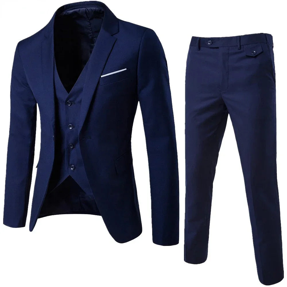 Hochzeitsanzüge für Männer, 3-teiliges Set, elegante Jacken, Weste, Hosen, Blazer, formelles Outfit, modisch, klassisch, komplettes 2024-Kostüm