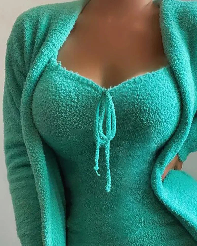 2025 neue frauen Luxus Pyjamas Set Sleeprobe + Samt Mantel 2 Stück Anzug Nachtwäsche Dicken Plüsch Hause Kleidung weibliche Passenden Sets