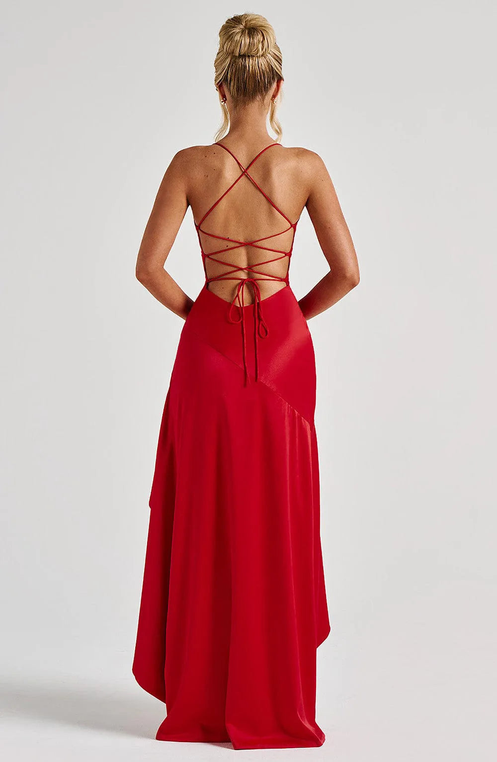 Sommer Kleider Für Frau Sexy Vestidos Schlank Backless Elegante Abendkleid Schlitz Einfarbig Spaghetti Strap Leace-up Temperament
