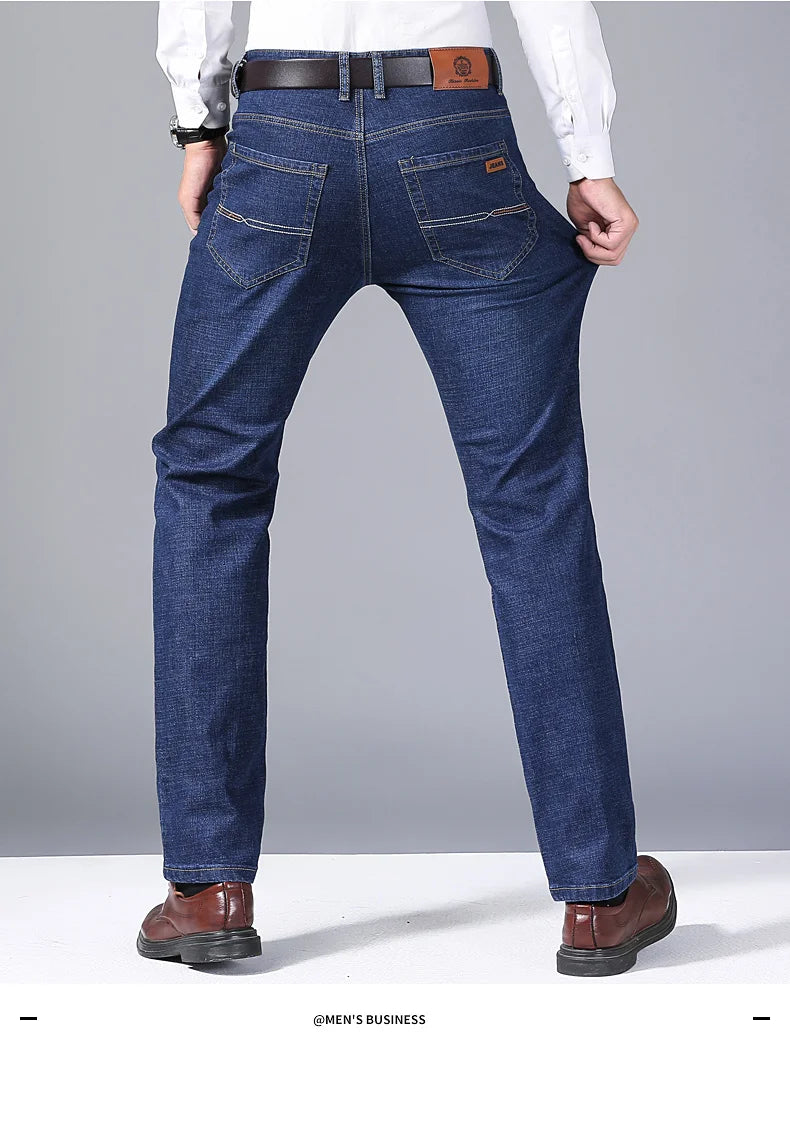 Neue Männer Klassische Jeans Jean Homme Pantalones Hombre Männer Mannen Weiche Schwarz Biker Masculino Denim Overalls Herren Hosen Größe 32-38