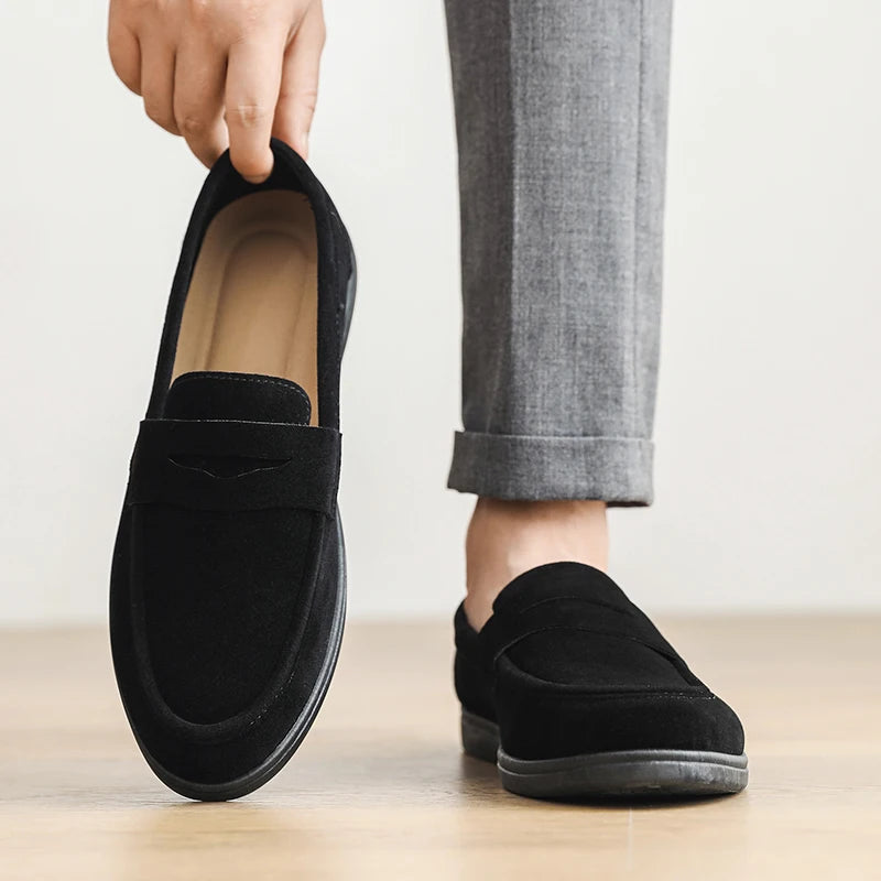 Hot Sale Men's Slip On Loafers Preppy Lightweight Breathable Comfort Outdoor Flats Non Slip Soft Sole Casual Daily Walking Shoes