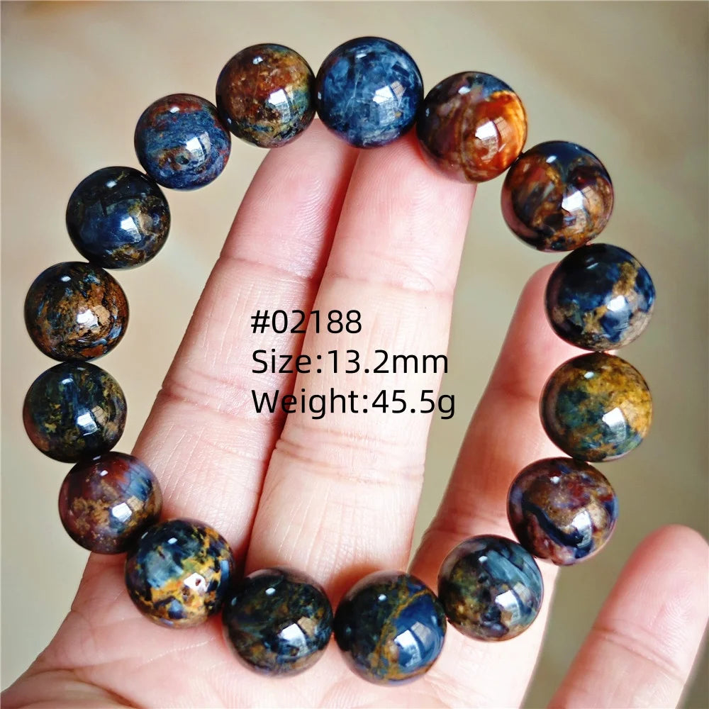 Natürliche blaue Pietersite Runde Perlen Armband Schmuck 12,5 mm Feuer Pietersite Namibia Feuer Pietersite Seltene Steinperlen AAAAAA