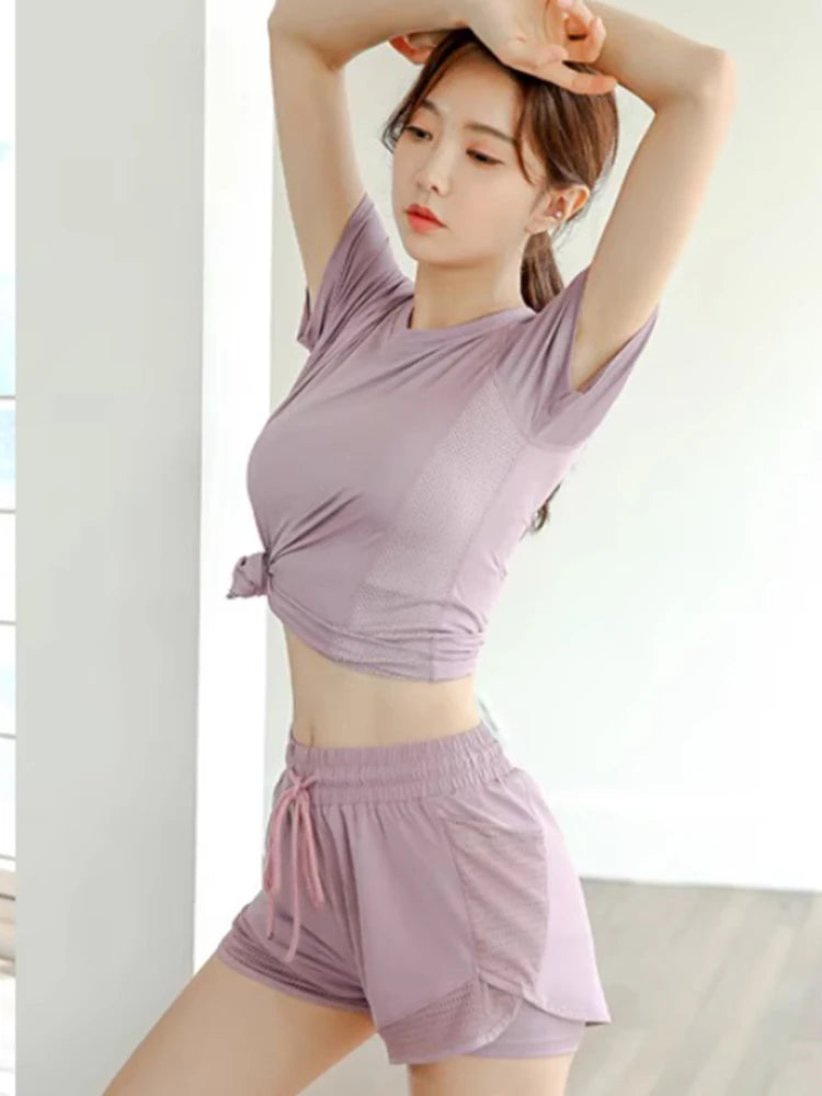 Running set for women summer fitness wear yoga exercise  popular quick-drying thin slimming breathable outdoor morning run