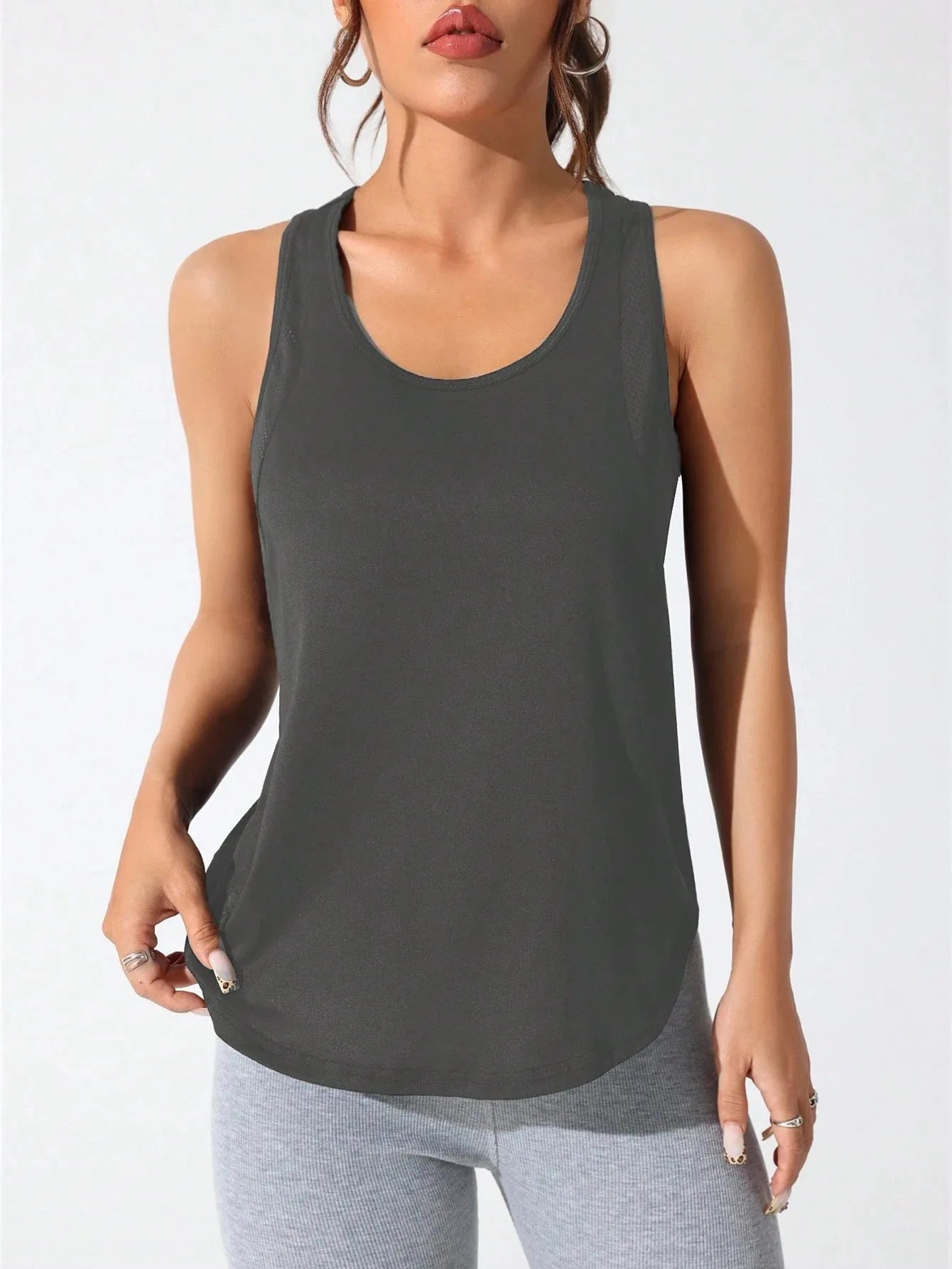 Women's stitched letters quick-drying sports vest, breathable net yoga sportswear, tennis uniform cycling suit, daily wear