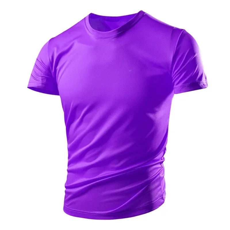 Neues Sommer-Herren- und Damen-Halbarm-Kurzarm-T-Shirt aus Eisseide, atmungsaktiv, für Sport und Fitness, schweißableitend, schnell trocknend