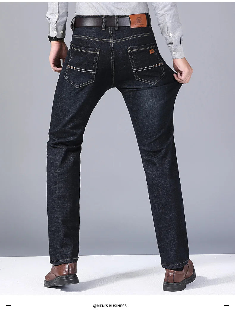 Neue Männer Klassische Jeans Jean Homme Pantalones Hombre Männer Mannen Weiche Schwarz Biker Masculino Denim Overalls Herren Hosen Größe 32-38