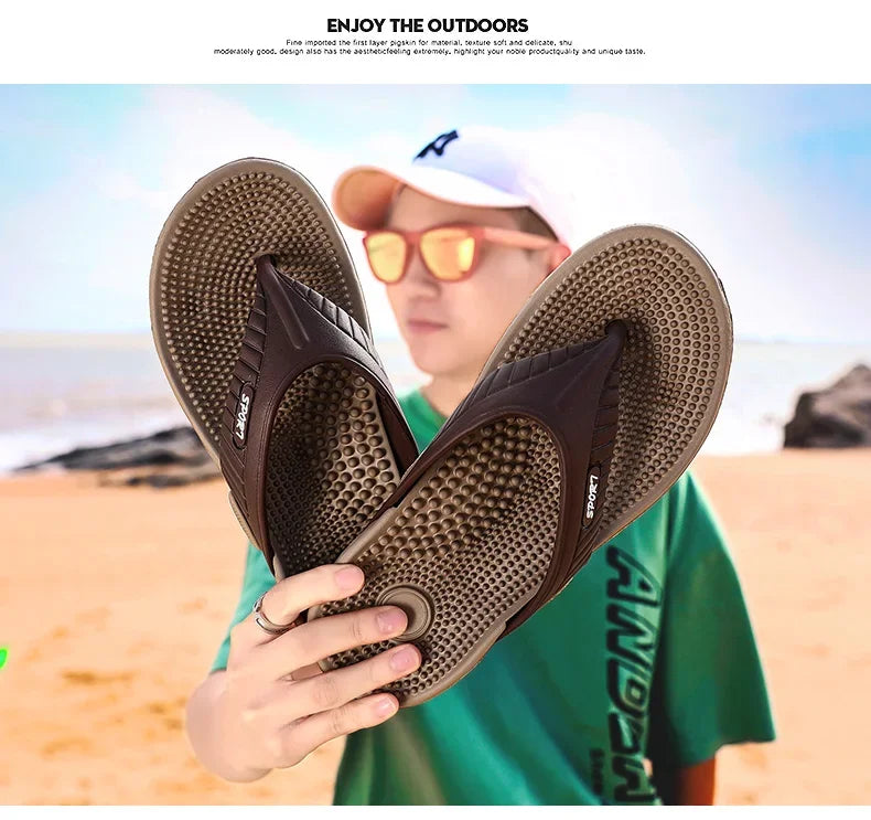 Männer Massage Flip-Flops EVA Hausschuhe Sommer Atmungsaktive Strand Schuhe Sandalen Männer Flip-Flops Atmungsaktive Plus Große Größe Männer Slipper 46
