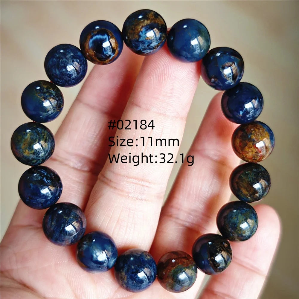 Natürliche blaue Pietersite Runde Perlen Armband Schmuck 12,5 mm Feuer Pietersite Namibia Feuer Pietersite Seltene Steinperlen AAAAAA