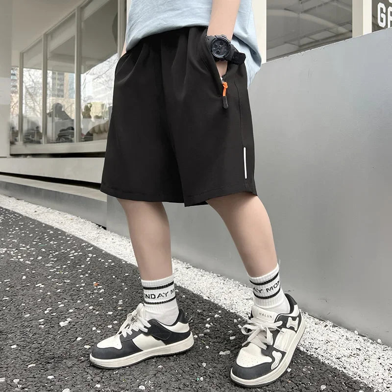 Sommer Herren Shorts Eisseide Laufshorts Gym Sport Shorts Schnelltrocknend Atmungsaktiv Strand Kurze Hose Fitness Jogging Coole Lässige Sportbekleidung
