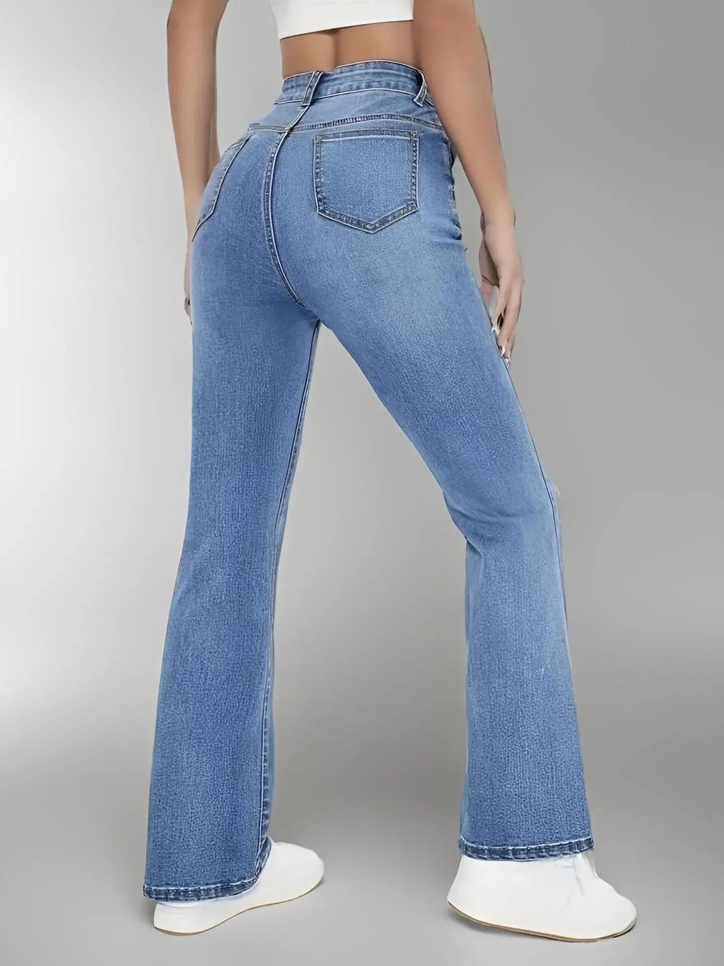 Neue Damen-Hot-Jeans zum Abnehmen im europäischen und amerikanischen Stil, lässige, vielseitige, gewaschene Denim-Hose mit hoher Taille für Damen