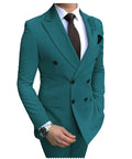 2024 Neuer beigefarbener Herrenanzug, 2-teilig, zweireihig, Reverskragen, flach, schmale Passform, lässiger Smoking für Hochzeit (Blazer + Hose)