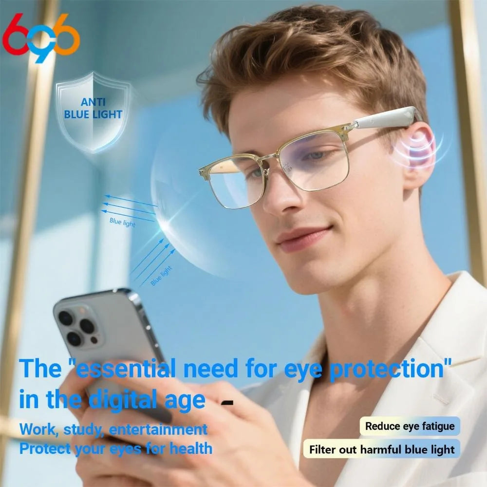AI Simultaneous Translation Smart Wireless Bluetooth Glasses Anti-Blue Light Glasses Music Play Phone Answering Multi-functional